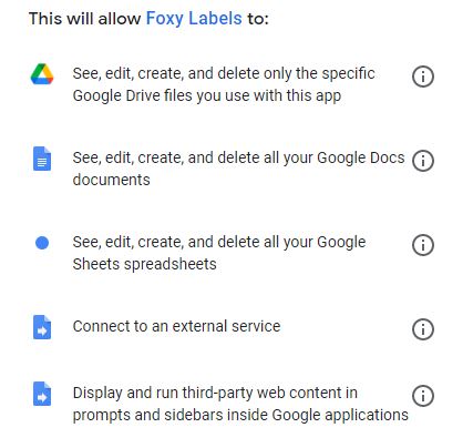 Foxy Labels Lists