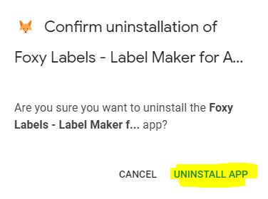 Foxy Labels Uninstall