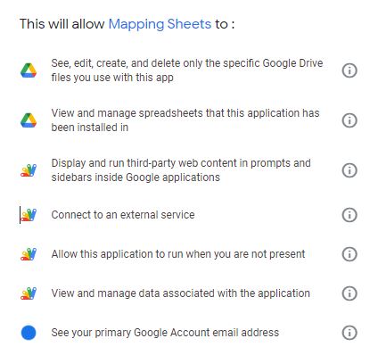 Mapping Sheets Allow Lists