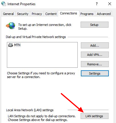 HTTP Injector For PC - Click on LAN Settings